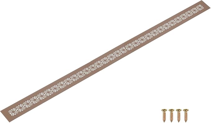 uxcell Aluminum Alloy Air Vents, 800 x 50mm / 31.5 x 2" Rectangle Louvered Ventilation Grille Cover with Mounting Screws for Door Cabinet Wardrobe, Brown