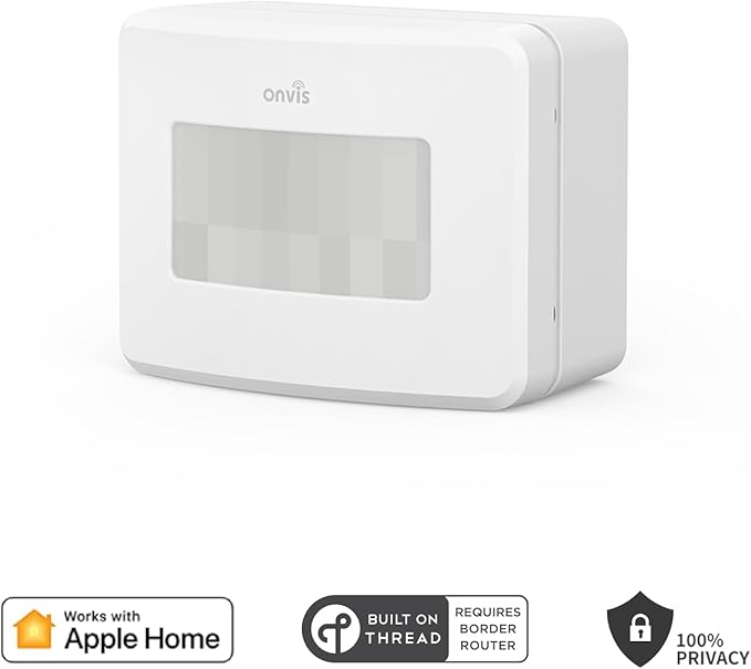 Onvis Smart Motion Sensor, Wireless Hygrometer, Thermometer, Works with Apple HomeKit, Smart Home Automation, PIR Motion Detector-Thread ((iOS 17.4 and Above is Required)