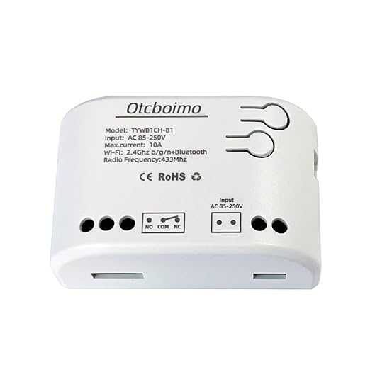 Smart WiFi Wireless Relay Switch Module, Tuya 1CH AC 85-250V/ USB 5V Smart Life Remote Control Dry Contact Momentry Switch Compatible with Alexa and Google Home