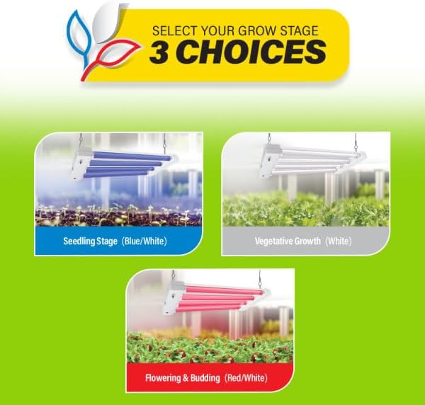 Feit Electric Grow Light 60W 2ft LED for Indoor Plants and Gardens, Selectable Spectrum Quad Light, Hydroponic, GLP24ADJS/60W/LED