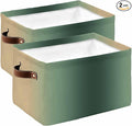 Green Yellow Ombre Storage Bins Cubes Waterproof Cloth Storage Basket, Farmhouse Modern Gradient Art Foldable Storage Bags for Shelf Closet Clothes Storages Organizers with Handles 15x11x9.5 in 2PCS