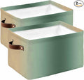 Sage Green Yellow Ombre Storage Bins Cubes Waterproof Cloth Storage Basket,Farmhouse Modern Gradient Art Foldable Storage Bags for Shelf Clothes Storages Organizers with Handles 15x11x9.5 in 2PCS