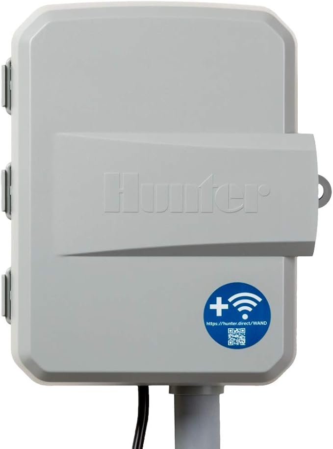Hunter X2 4 Zone Sprinkler Controller, Outdoor Irrigation Timer for Lawn and Garden, Smart Watering with Weather-Based Scheduling and Cycle and Soak, Smart Controller Ready with Optional WiFi Module