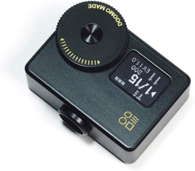OLED Light Meter, Meter S Brass Version, New Screen Design, Real-time Metering and One-Button Metering for Vintage Cameras (All Black)