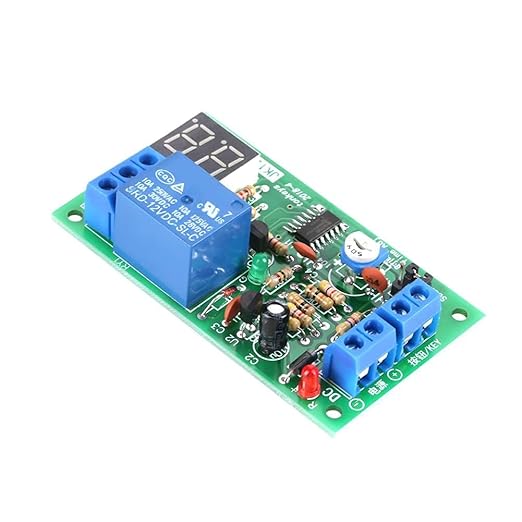 12V Timer Relay Module with LED Display, Adjustable Time Delay Switch 1s-99min Countdown for Delay Off, Smart Home Industrial Automation Equipment Control
