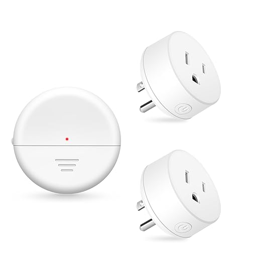 NineLeaf Wireless Motion Sensor Outlet, 15A/1500W, Adjustable Sensing Mode, 260FT Wireless Light Switch Transmitter, No Wiring, Long Time Delay, for Lights, Bathroom Fan, Garage(1Sensor 2Plugs)