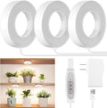 LORDEM Ceiling Grow Light 144 LEDs Full Spectrum for Indoor Plants, Tri-Head Design with Auto Timer (4/8/12H) & 4 Dimmable Levels, Corded Hanging Lamp for Small Plants