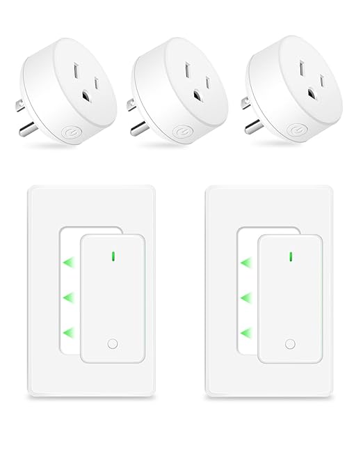 NineLeaf Wireless Remote Lamp Switch,Plug with Remote Wall Mount,Expandable Electrical Outlet Switch for Lamp, Light, Fan, Appliance, 500ft RF Range, FCC Listed, 2 Remote + 3 Outlets