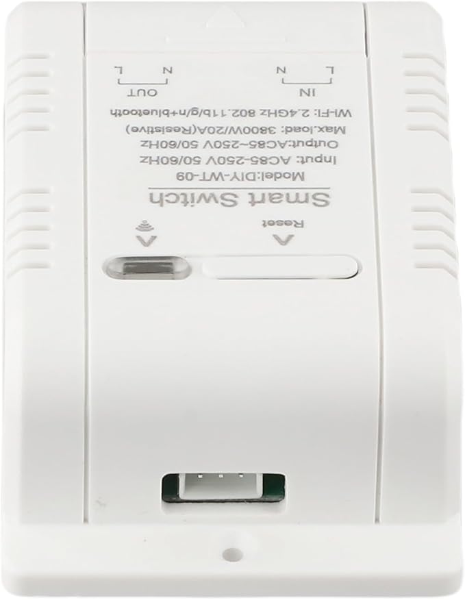 Temperature and Humidity Smart Switch for eWeLink - 20A Load Capacity (3800W), ABS Housing, -20°C to 80°C Operating Range, Scheduling & Data Logging (B)