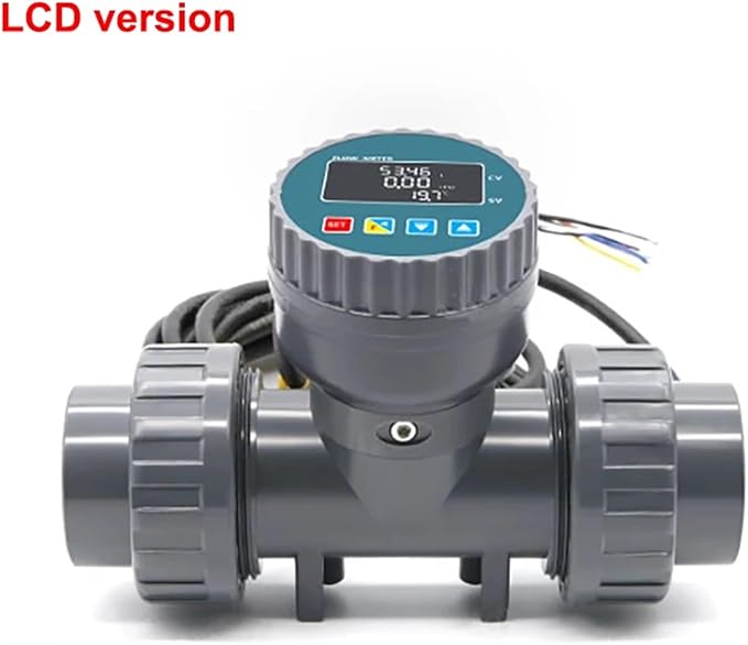 1Pcs RS485 Digital Display Flow Meter High Precision Smart Electronic Flowmeter UPVC Flow Sensor Water For Farm/Garden Irrigation(DN65,Without display)