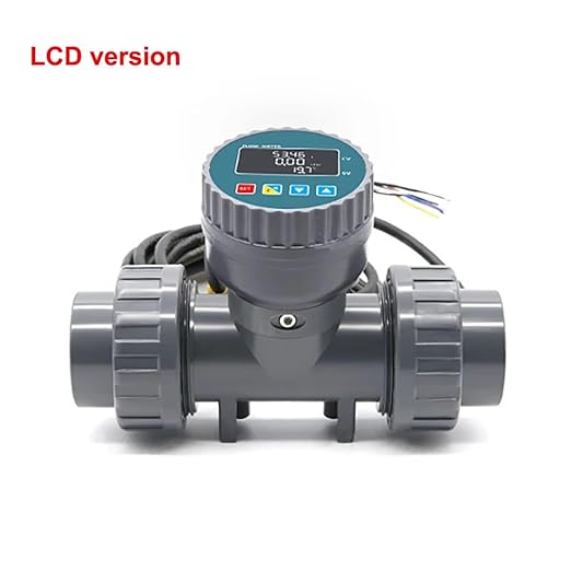 1Pcs RS485 Digital Display Flow Meter High Precision Smart Electronic Flowmeter UPVC Flow Sensor Water for Farm/Garden Irrigation(DN25,Without Display)