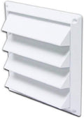 Lambro 604W 4-In. White Plastic Air Intake Louver Vent