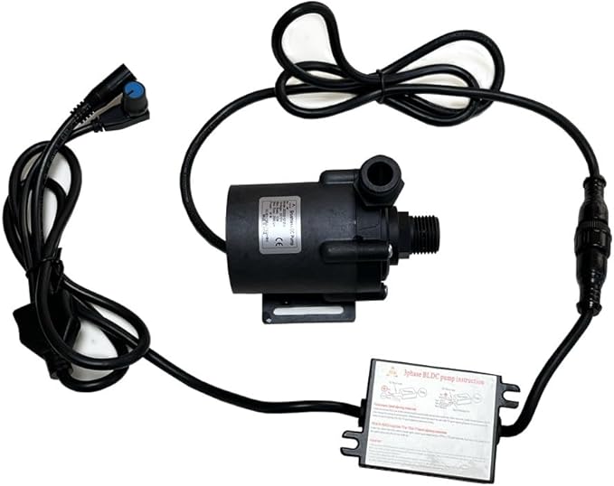 SHYSKY Speed/Flow Adjustable Smart Brushless Water Pump DC55E-12120A 12VDC 54W 12m 39ft 528GPH Low Noise, For Water Circulation Pressurization Cooling sys