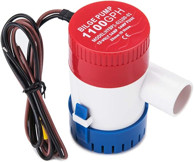 Dontmiss Submersible Boat Bilge Water Pump 12v 1100gph Non-Automatic Marine Electric Bilge Pump for Ponds, Pools, Spas Silent, Boat Caravan RV Submersible