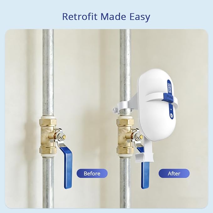 Smart Valve Controller, Works with Alexa & Google Voice Control Smart Life App Control, Remote Water ShutOff Valve, Easy Install on 1/2" to 1" in Pipe, Require Tuya Zigbee Hub (Tuya Zigbee Version)