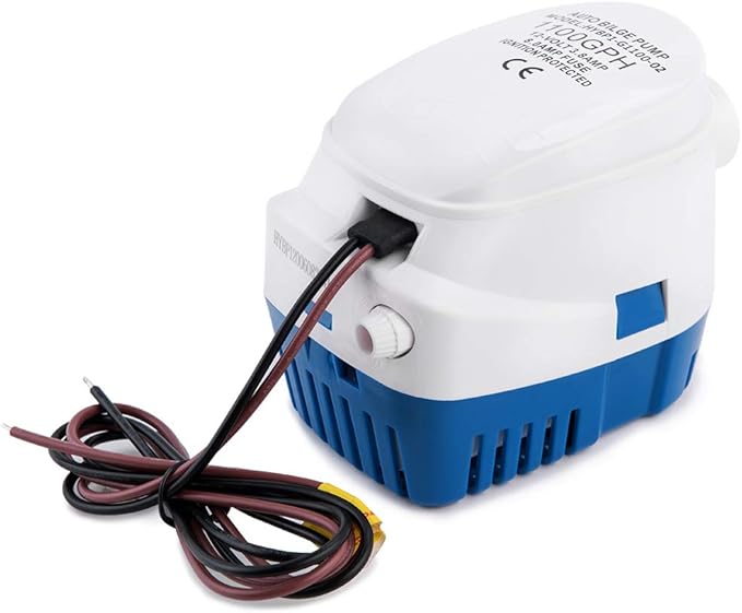 Dontmiss Automatic Submersible Small Boat Bilge Pump 12v Non-polar 1100gph Auto with Float Switch bilge pump for boat(Outlet Diameter：1 1/8")