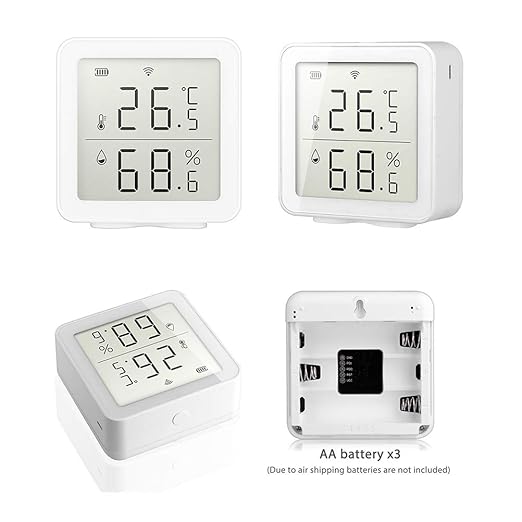 JTLB Thermometer Outdoor Thermometer, 10x9x5 Smart Humidity Sensor Hygrometer Outdoor Indoor Thermometer Digital LCD Display Temperature Humidity Monitor