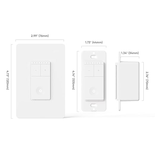 TREATLIFE Smart Dimmer Switch 4 Pack, Single Pole 2.4GHz Wi-Fi Smart Light Switch Works with Alexa and Google Assistant, Neutral Wire Needed, Schedule, Remote Control, FCC Listed