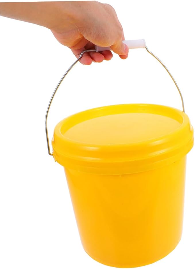 Heavy Duty Plastic Bucket with Lid Portable Water Pail with Handle Leakproof for Household Use Versatile Storage for Food Liquids Stackable Design
