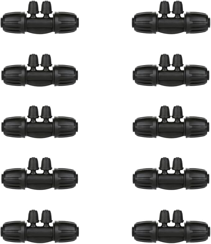 Drip Irrigation Parts for 1/2" Drip Tubing to 1/4" Irrigation Tubing, Drip Irrigation Fittings Anti-Drop Locked Barbed Reducing 4 Way-Pack of 10