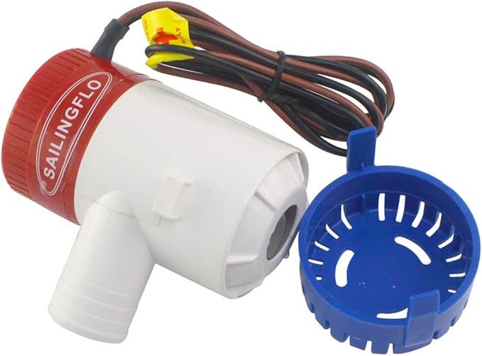 12V Bilge Pump-1100 GPH,1-1/8“(29mm) Outlet,Non-Automatic Submersible Marine Water Pump for Boat, Rvs,Pond