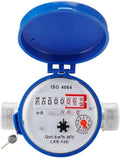 Male Thread Water Flow Sensor Smart Water Meter E-Type Digital Display Pointer Counter Water Meter Flow Measuring Instruments with Copper Fittings