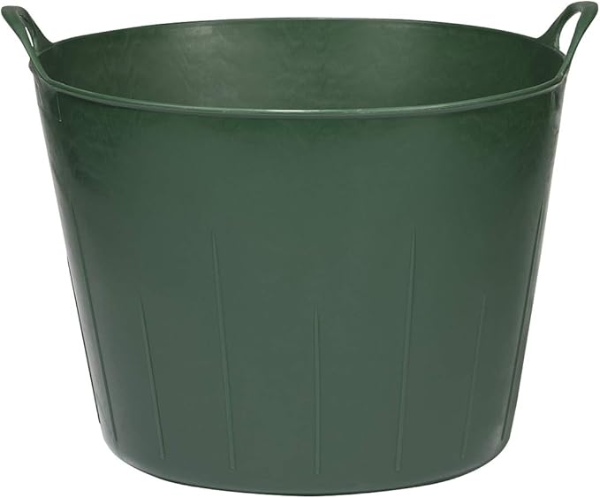Little Giant® Poly/Rubber FlexTub Bucket | Ultra Durable & Versatile Farm Tub | Plastic Synthetic Gardening Tub (1, Green)