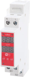 Smart Temperature Humidity Switch, WiFi Controller with Probe, 16A for Home Farm Remote Monitoring, Convenient DIN Rail Mount
