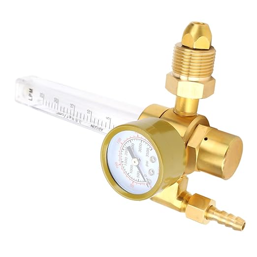 Luocute Argon CO2 Regulator, Reliable and Accurate Flowmeter with CGA580 Adapter and Tube, for Mig Welding Machines