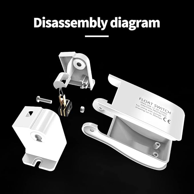 Automatic Bilge Pump Float Switch, Marine Bilge Pump Switch, Auto Float Switch for Boat, DC 12V/24V/32V Ignition Protected for Marine Electric Water Pumps