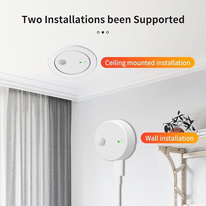 2pcs/lot XiuMii Smart Human Presence Motion Sensor,Tuya Smart Life App Control, 24G Millimeter Radar Detector High Sensing Human Body Exists Sensor Not Compatible with Alexa
