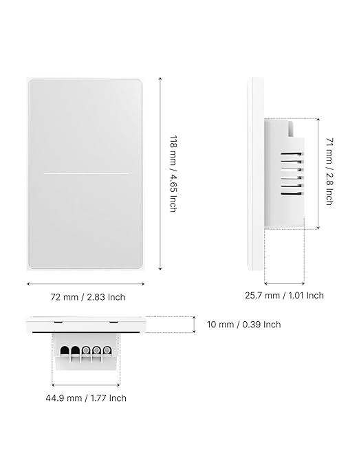 MOES Full Touch Smart Switch, ZigBee SF(Star Feather 2026 Version Wall Light Switch, Neutral Wire Required, Anti-Glare Panel,Work with Smart Life/Tuya App, Alexa and Google Home White 2 Gang
