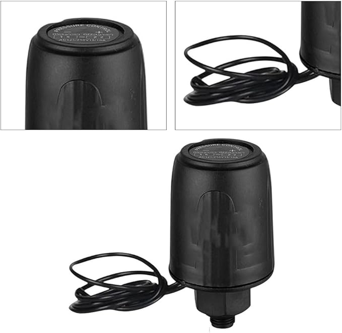 Self Priming Water Pump Controller Adjustable Pressure Switch for Steady Flow Precise Pressure Regulation Easy Installation Tought Plastic Metal 1/4 3/8 Thread Black for Home Industrial(3/8 1.8-2.6kg)