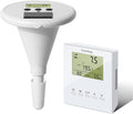 Wireless Pool Monitor, Solar Pool Water Tester with Dual Displays & High-Precision Electrode for Real-Time Detection of Water Temp pH EC TDS for All Swimming Pools, Spas, and Hot Tubs