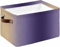 Purple Yellow Ombre Storage Bins Cubes Waterproof Cloth Storage Basket, Farmhouse Modern Gradient Art Foldable Storage Bags for Shelf Closet Clothes Storages Organizers with Handles 15x11x9.5 in 1PCS