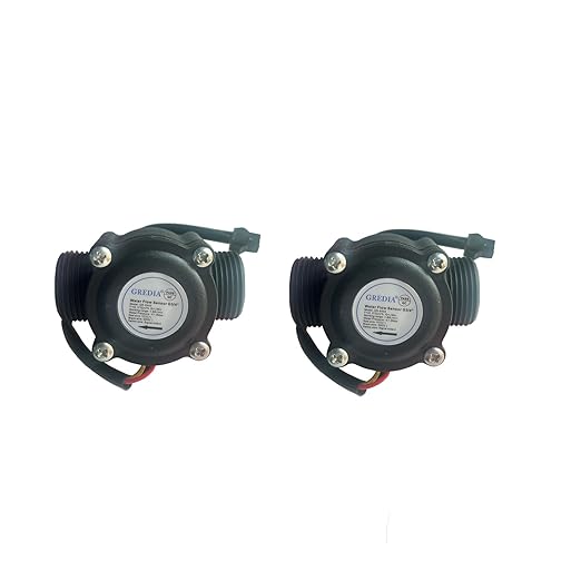3/4" Water Flow Sensor Food-Grade Switch Hall Effect Flowmeter Fluid Meter Counter 1-60L/min (Pack of 2）