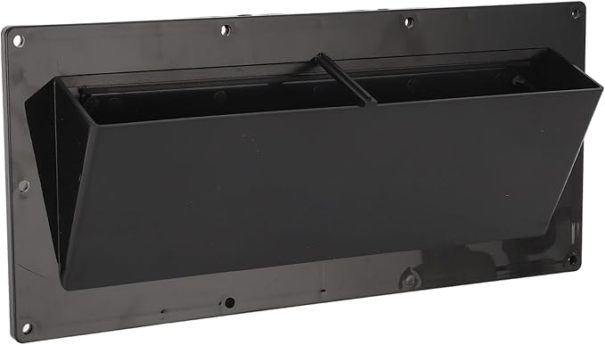 Tyenaza RV Exhaust Ventilation Cover, RV Range Hood Vent Cover Automatic Wind Proof Damper with Locking Flap for RV Home Camper Black