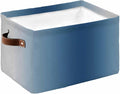 Navy Blue Grey Ombre Storage Bins Cubes Waterproof Cloth Storage Basket, Farmhouse Gradient Minimalist Foldable Storage Bags for Shelf Closet Clothes Storages Organizers with Handles 15x11x9.5 in 1PCS