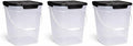 House Naturals 4 Gallon Square Food Grade Bucket Pail with Plastic Handles and Lid (Pack of 3) (Clear - Black lids)
