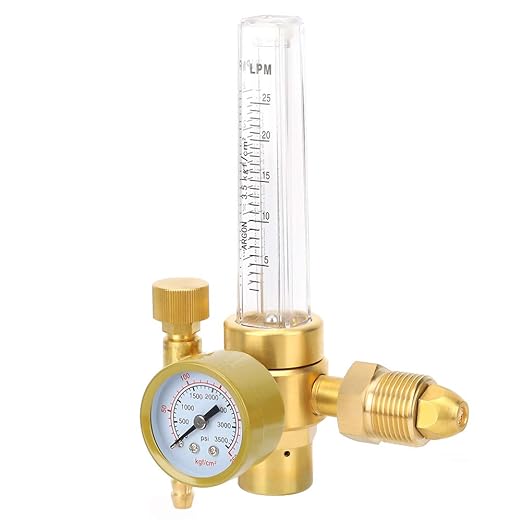 Luocute Argon CO2 Regulator, Reliable and Accurate Flowmeter with CGA580 Adapter and Tube, for Mig Welding Machines