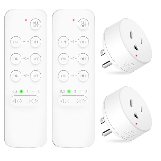 NineLeaf Wireless Remote Control Outlet with Timer, Indoor Remote Timer Outlet, No Interference No Wiring, 15A/1875W 500FT RF Range, Countdown Light Switch for Lamp, Fan,2Remote 2Outlets