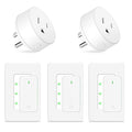 NineLeaf Wireless Remote Wall Switch and Outlet, Remote Control Outlet Light Switch for Lamps, Fans, Expandable, 15A/1875W, 500ft RF Range, TUV Listed (3 Remotes and 2 Outlets)