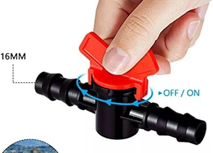 1/2" Drip Irrigation Shut-Off Valves – Barbed Connectors for Tubing & Water Lines (Multi-Pack Options) (2)