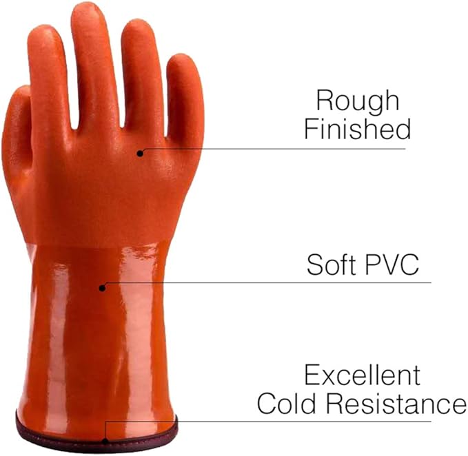 LIICHAAO(1-4 Pairs Insulated&Waterproof,Chemical & Oil Resistant, Freezer Work,Warm Gloves,Non-Slip,Ultra Flexible