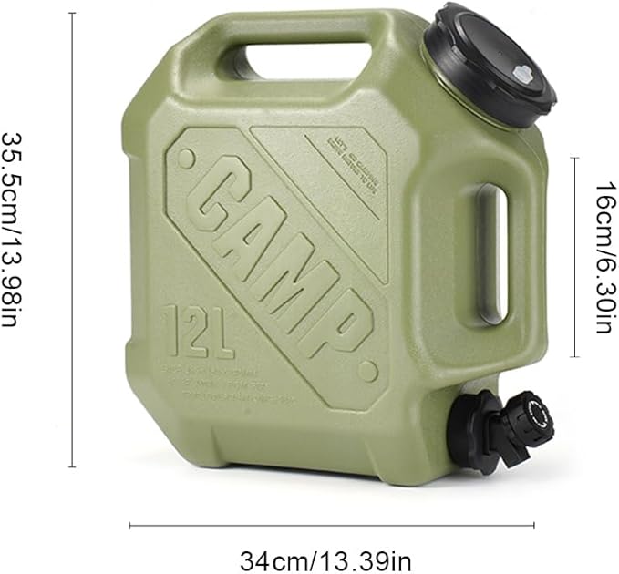 ASIEIT 3.2 Gallon Portable Camping Water Jug Dispenser, Leak Proof Large Capacity Water Storage Tank with Automatic Touch Control Pump, Outdoor RV Hiking Picnic Emergency Water Container