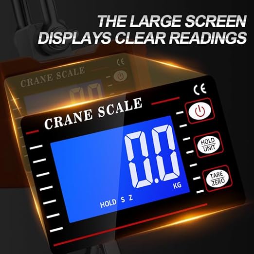 Digital Crane Scale 2200lb/1000kg Heavy Duty Hanging Scale with LCD Backlight, High Precision Industrial Hanging Scale with Data Hold/Tare/Zero, CE Certified for Farm, Construction, Hunting, Fishing