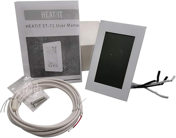 HEATIT ET-72 Digital Programmable Thermostat with Large LCD Display for Floor Heating Systems