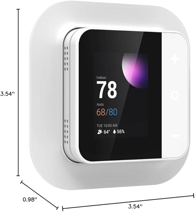 Vine 4 Inches Full Touch Screen TJ-560 Programmable Smart Wi-Fi Thermostat for Home with App Control, Energy Saving, Easy Installation, Compatible with Alexa and Google Assistant, White