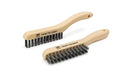 10“ Plastic Handle Wire Brush Set (5624) – 2 Pack 4 Row Scratch Brush Premium Carbon Steel Bristles, Durable, for Paint Removal, Rust Removal, Scrubbing, Deep Cleaning