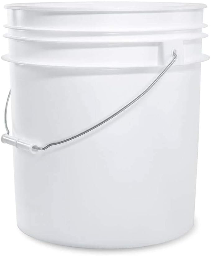 ePackageSupply White 5-Gallon Bucket with Lid | Made in USA | Food Grade | Heavy-Duty Extra Durable Plastic Bucket | Multi-Use Food Grade Buckets with Lids | Easy Stack and Store | BPA Free | 45 Pack